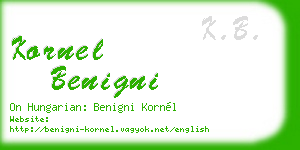 kornel benigni business card
